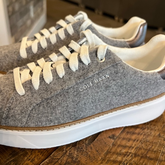 Cole Haan Topspin Sneaker in Grey Wool - Picture 3 of 8